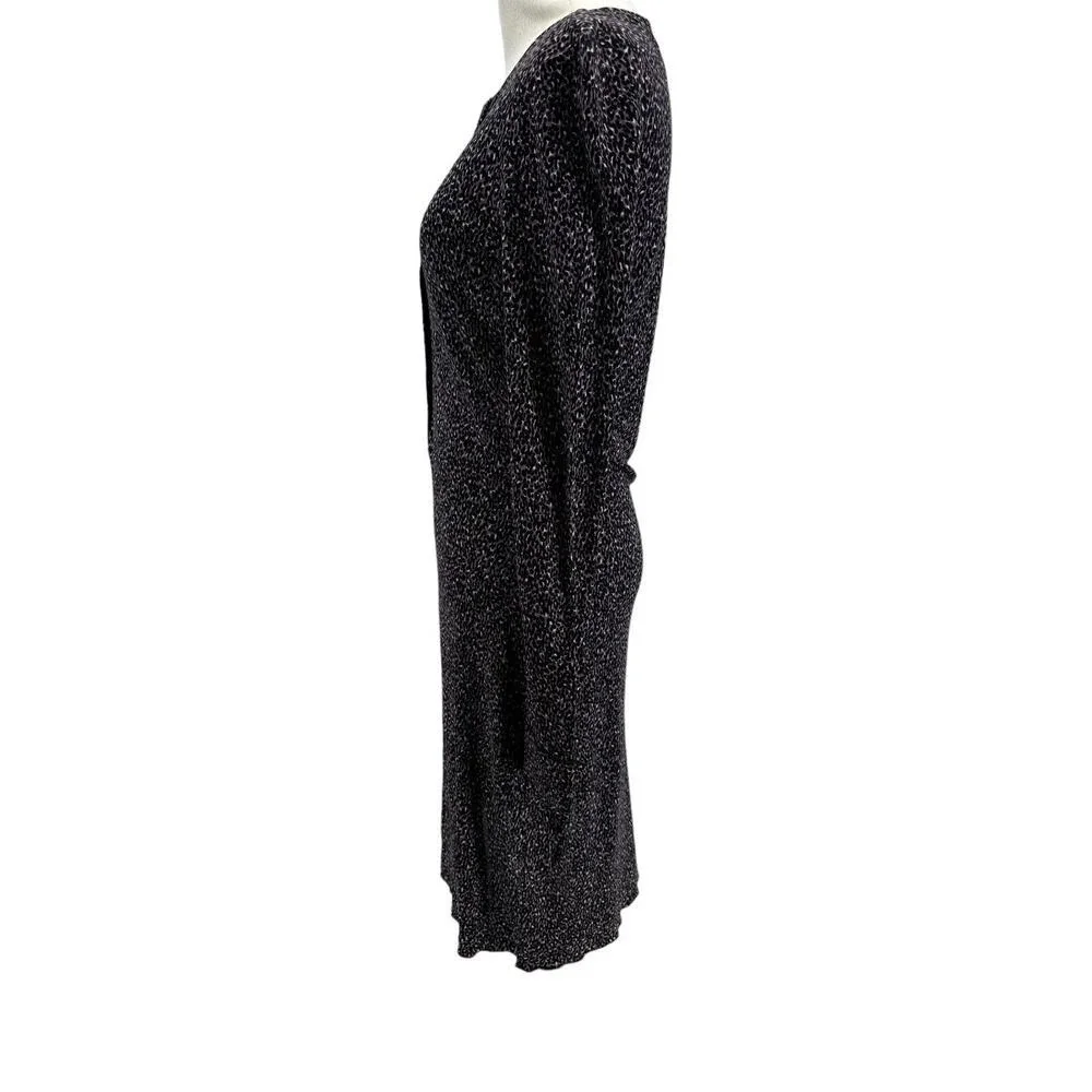 Tory Burch Women's Purple Black Animal Print Long Sleeve Dress Size XS